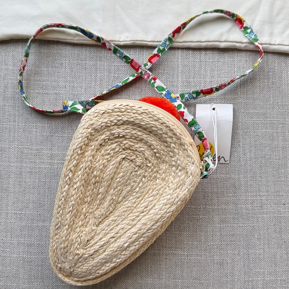 Boden Kids Pom Pom Crossbody Ice Cream shape purse Pink, Red, and Purple - Picture 2 of 3